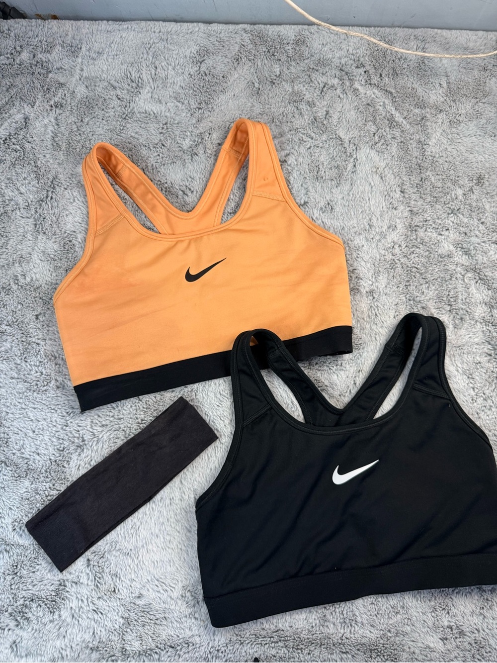 Nike Orange & Black Racerback Sports Bras Duo